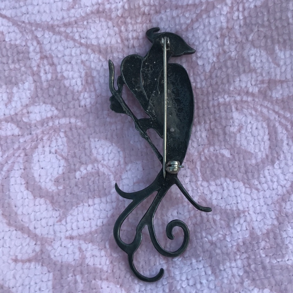 Bronze Tone Bird of Paradise Brooch - Picture 3 of 5